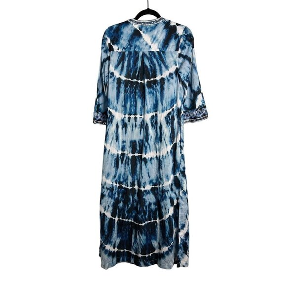 NWOT Soft Surroungings Sea Sprite Tie Dye Maxi Dress Embroidered Embellished XS - Picture 14 of 14